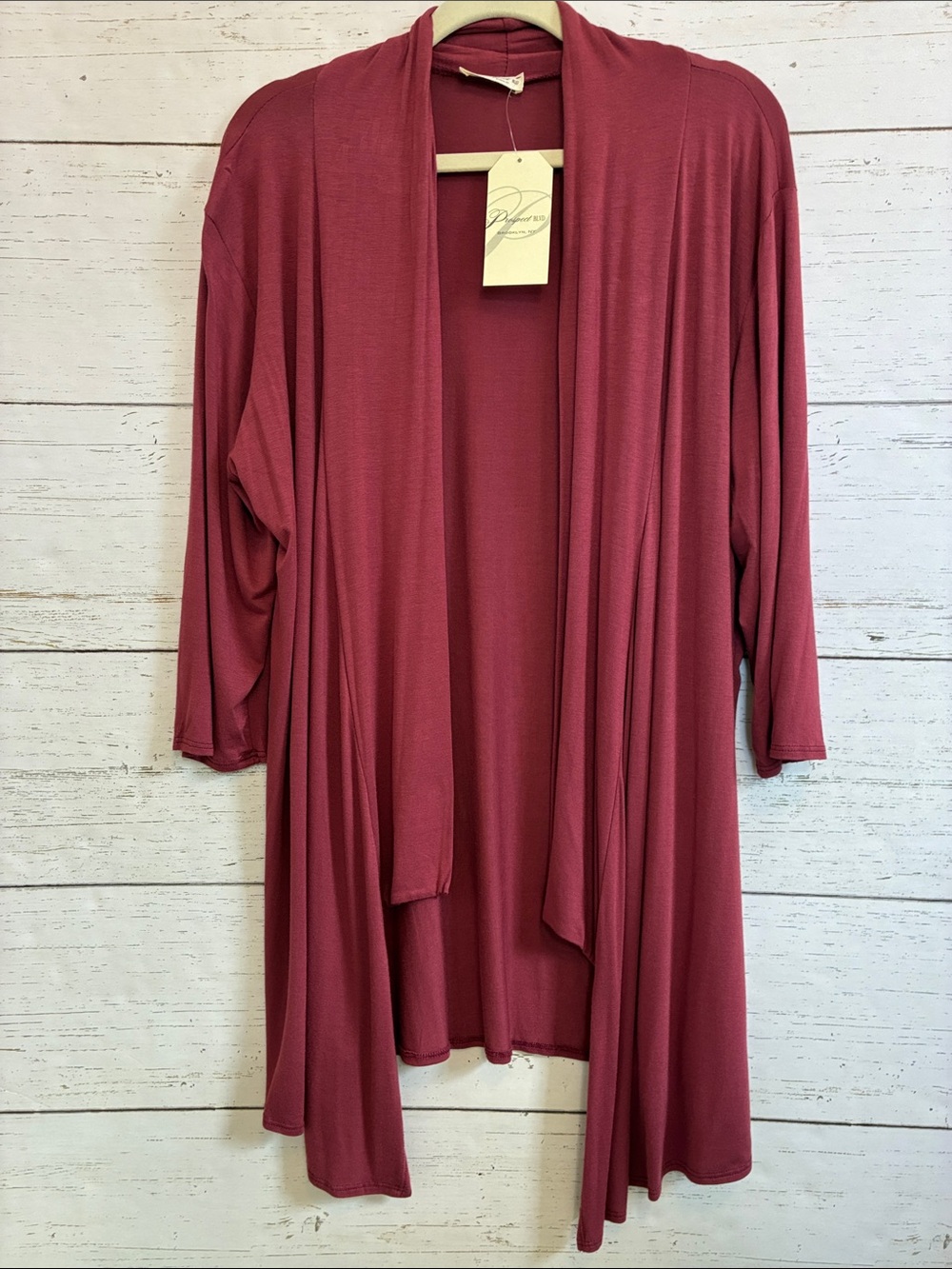Prospect Blvd Draped Dusty Rose Open-Front Cardigan, sz 1X, NWT